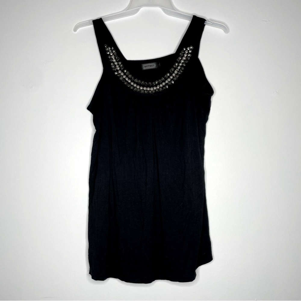 Effect Brand Black silver Studded tank top Poly/Cotton/Spandex Size Large - Picture 8 of 13